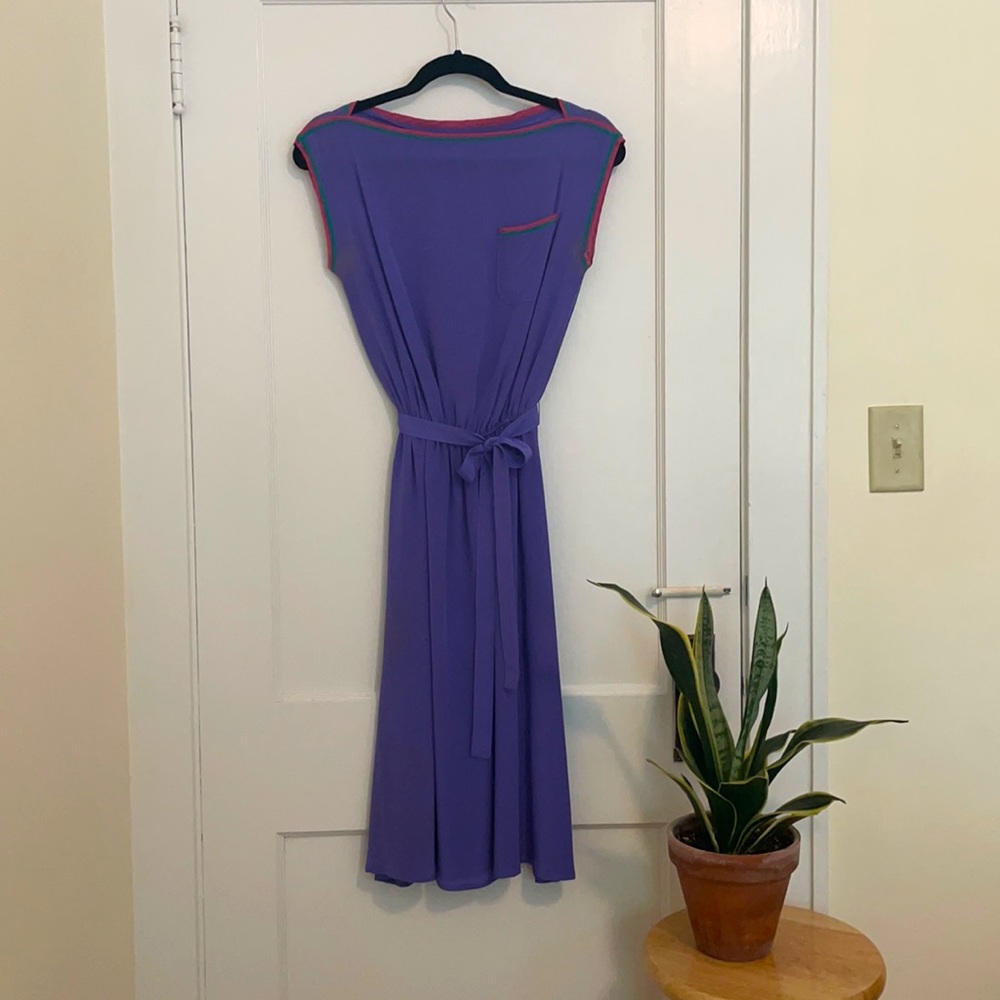 Vintage Diane Von Furstenberg Purple Silk Dress